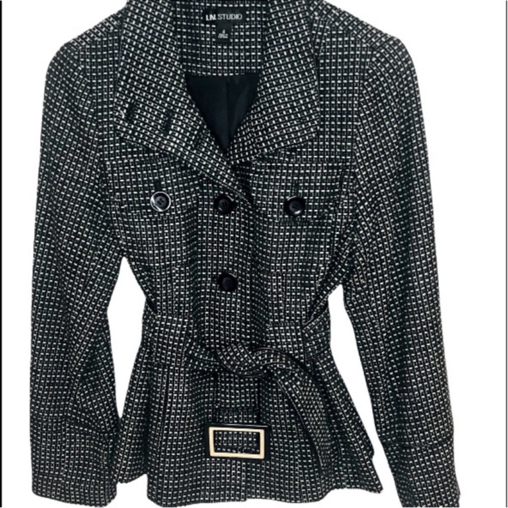 Live a Little Black & White Polka Dot Belted Blazer